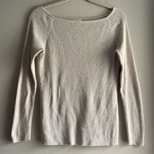 Cream Ribbed Bot Neck Sweater Old Navy Women